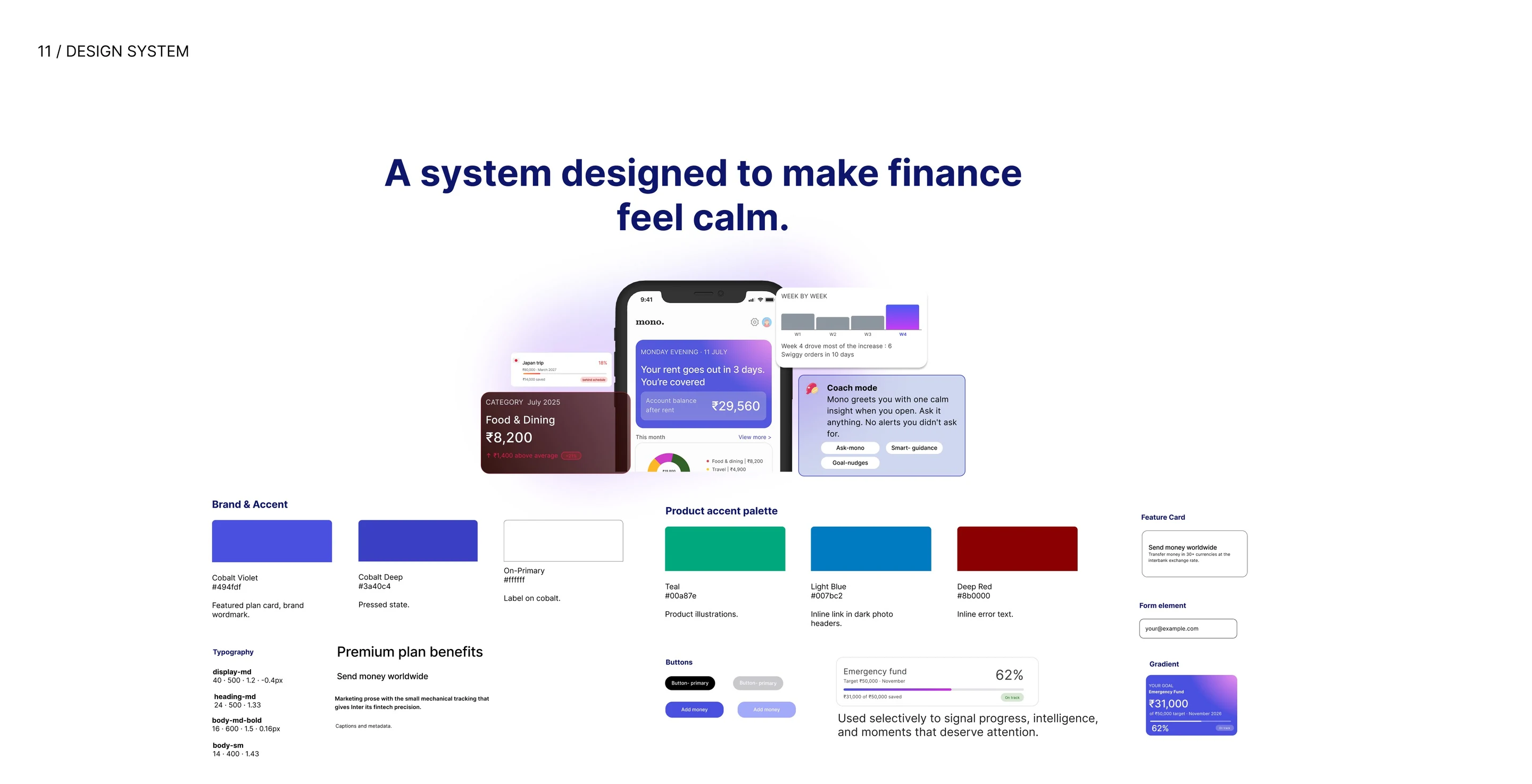 11 Design System: A system designed to make finance feel calm