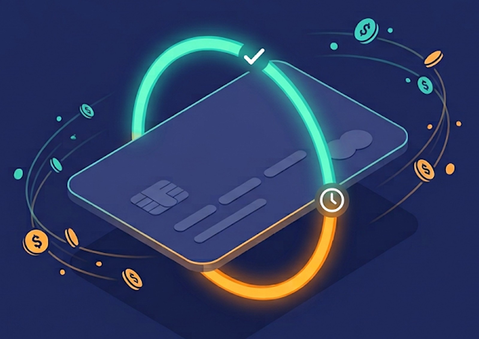 Credit card with speed and control graphic elements