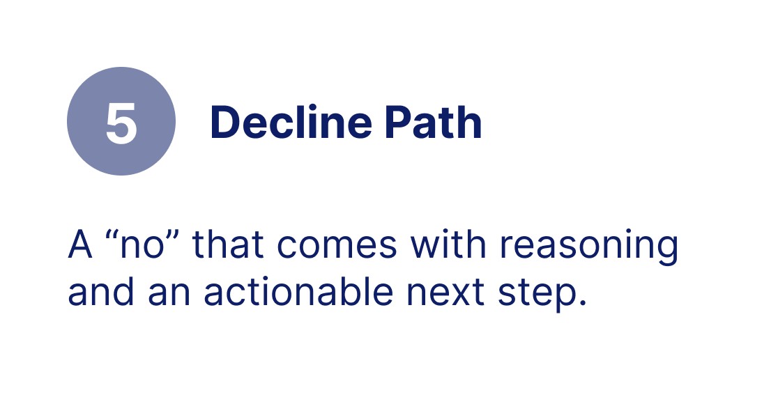 5. Decline Path: a no that comes with reasoning and next step
